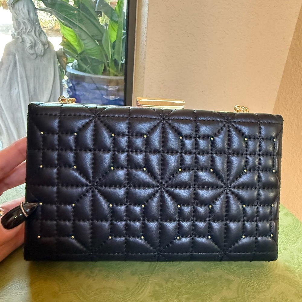 Calvin Klein Black Quilted Chain Clutch